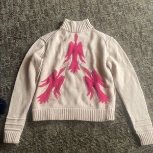 LAMB tan turtleneck with patch sleeve size medium